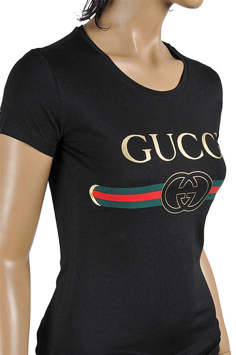 gucci logo cotton t-shirt women|gucci t shirt logo print.